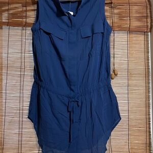 NWT! Banana Republic Sleeveless Teal Blue Tye-waist Top